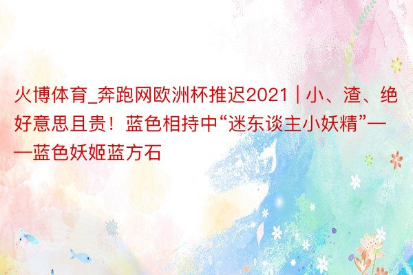 火博体育_奔跑网欧洲杯推迟2021 | 小、渣、绝好意思且贵!蓝色相持中“迷东谈主小妖精”——蓝色妖姬蓝方石