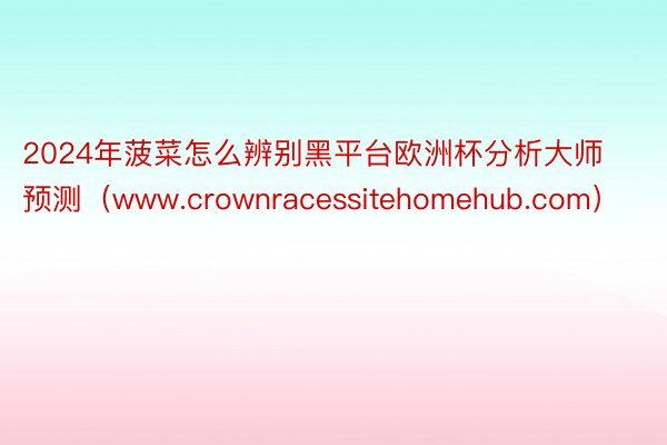 2024年菠菜怎么辨别黑平台欧洲杯分析大师预测(www.crownracessitehomehub.com)